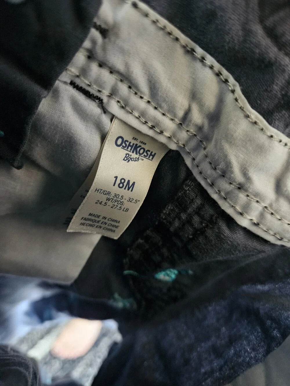 OshKosh B'gosh Gray Overalls with Teal Skull Accents Toddlee Bibs Biker Layer